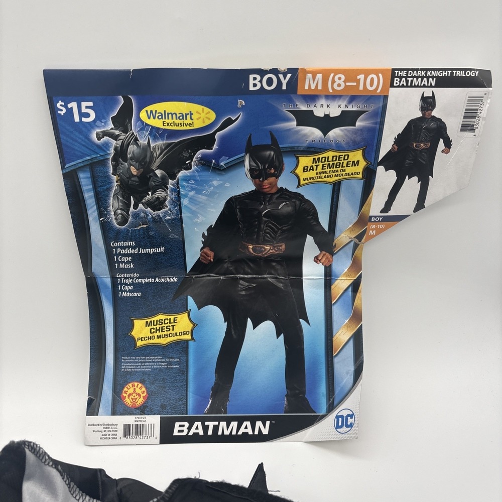 Boys Batman The Dark Knight Muscle Chest Halloween Costume Medium‎ 8 To 10
